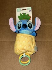 Disney Baby Stitch On The Go Ziggle Infant Toy Pineapple Crib Stroller Plush New