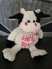 Dan Dee Cow Plush Stuffed Animal White Black Red nwt