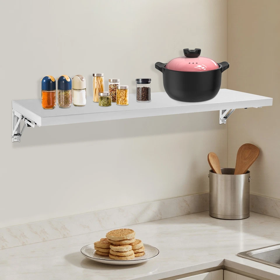 Folding Serving Shelf Stainless Steel Items Storage Rack Kitchen Holding Stand - Image 2 of 4