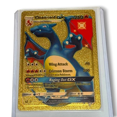 Charizard GX HP 250 Premium Gold Foil Fan Art Vinyl Textured
