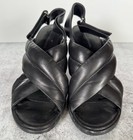 Alexander Wang Black Leather Cross Strap Block Heel Sandals Size 38 US 8 — photo 4
