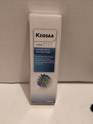 Keosaa Classic Clean Toothbrush Replacement Heads, Sonicare White, 4 Pack