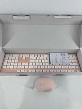 LeadsaiL Pink Wireless Keyboard and Mouse Combo, Full-Sized Ergonomic Set