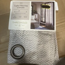 Threshold Gray Woven Diamond Single Light Filtering Curtain Panel 54" x 84"