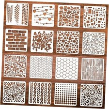 Stencils for Painting, 16PCS 6x6 Inch Geometric Stencils for 16PCS/6"-02