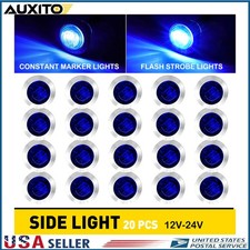 20 Pcs Blue Led Strobe Steady Marker Lights For Jeep Wrangler Jl Jk Gladiator