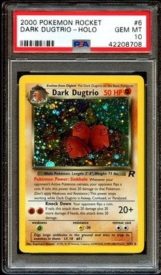 PSA 10 GEM MINT Dark Dugtrio 6/82 HOLO RARE Team Rocket Pokemon Card | eBay