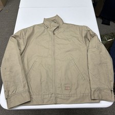 Dickies Eisenhower Jacket Mens L-RG Tan Khaki Quilted Lined Full Zip Workwear