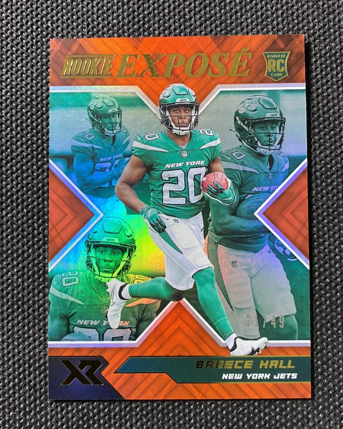 Breece Hall Panini XR Rookie Expose #RXP11 Orange