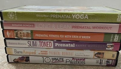 Lot Of 6 Prenatal Fitness DVDs For Pregnancy gaiam barre amped fitness workout
