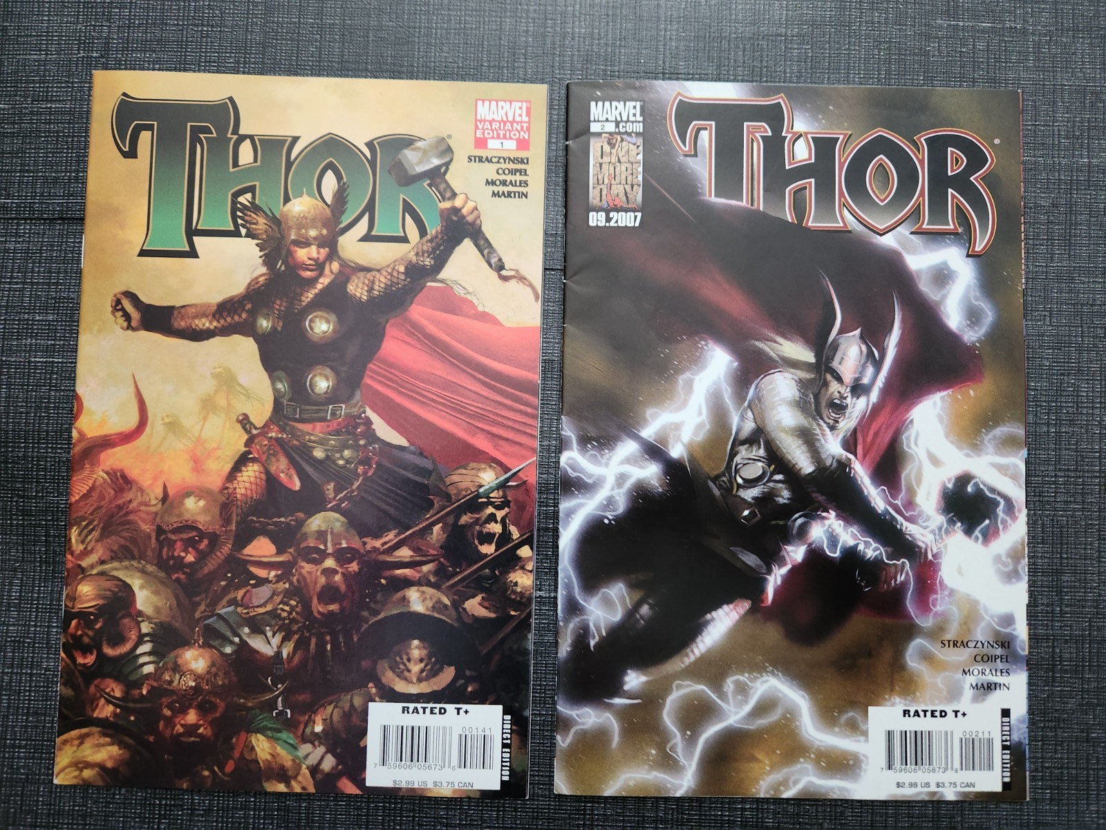 Thor Vol. 3 (2007) Issues #1-2 variant covers