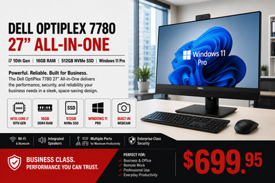 Dell OptiPlex 7780 AIO 27'' PC Intel i7 10th Gen | 16GB RAM | 512 M.2 SSD