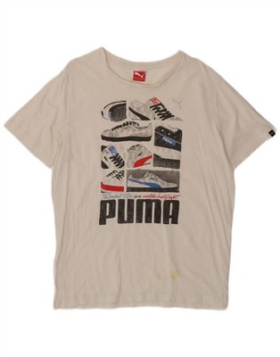 Puma Mens Graphic T-Shirt Top XL White AM07