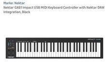 Nektar Impact GX61 USB MIDI Keyboard Controll...