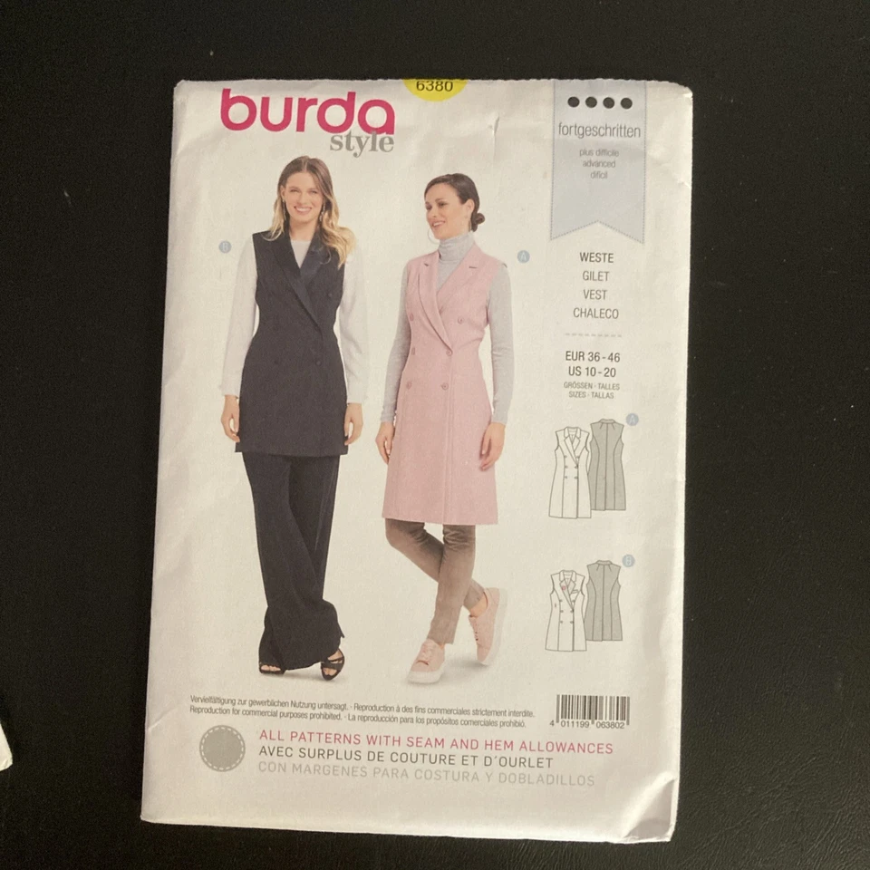 Lot of 3 Burda Sewing Patterns Ladies 2010s Various Sizes Uncut Advanced Skill - Image 3 of 4