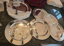Vintage Silver Plate Chargers 11.5" Round Set of 15 ~ See Photos 