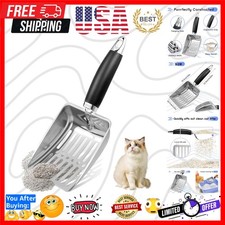 Ergonomic Stainless Steel Cat Litter Scoop - Durable  Effortless Cleaning