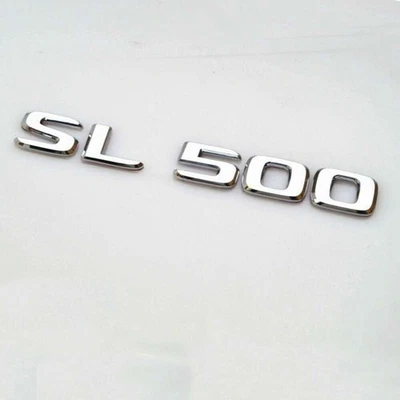 Für Mercedes Benz SL500 Schriftzug Embleme Aufkleber Logo Badge Auto Silber - Bild 1 von 3