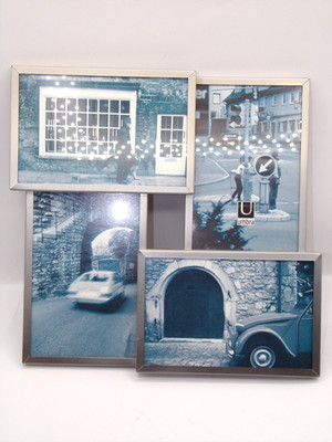 Umbra Loft Collection Multi-Photo Display Frame Brushed Nickle Finish Holds 4 Ph