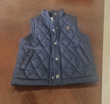 Janie and Jack Navy Blue Toddler Boys Size 2 Quilted Vest with Pockets