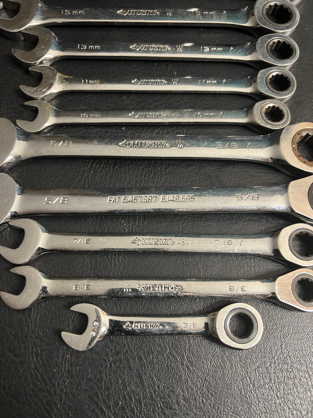 13 Pc Lot Husky Ratcheting Metric SAE MM Combination Wrench Mixed Set