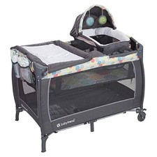 Deluxe II Nursery Center Playard Funfetti Crib and Bassinet for Newborns and