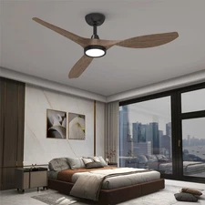 Ceiling Fans with Lights and Remote Dark Wood Grainv 52 Inch Quiet DC Motor 3...