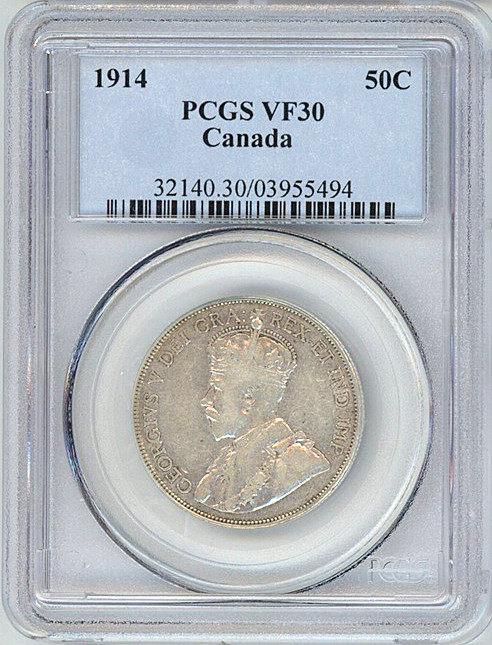 1914 Canada 50 cents PCGS VF30