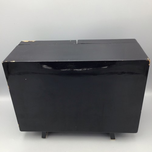 Vintage Japanese Black Lacquer Music Jewelry Chest Box. Music Box Works. - Picture 16 of 19