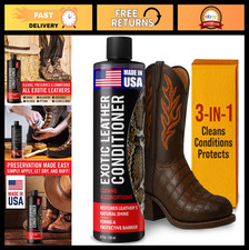 Exotic Leather Conditioner Cleaner for Boots, Snakeskin Crocodile - 8oz Made