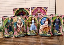 Wicked Set Lot  Deluxe Dolls Wizard Morrible Dorothy Nessa Glinda Elphaba Fiyero
