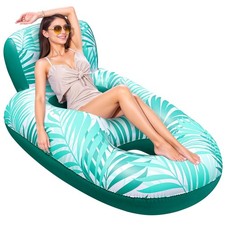 Inflatable Pool Floats Adult, Pool Lounger Float with 300LBS Weight Capacity, Po