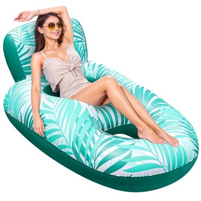 Inflatable Pool Floats Adult, Pool Lounger Float with 300LBS Weight Capacity, Po