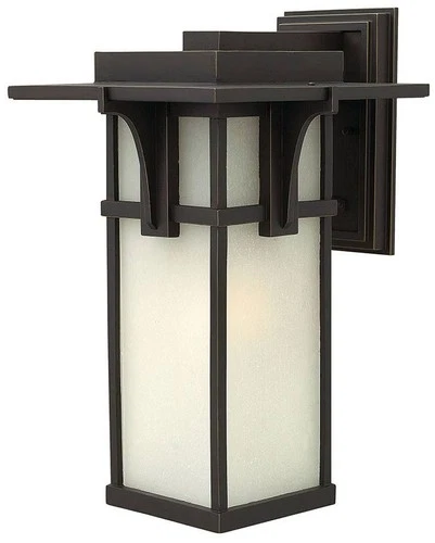 Manhattan Bronze 18 1/2" High Etched Glass Outdoor Wall Light - Picture 1 of 6