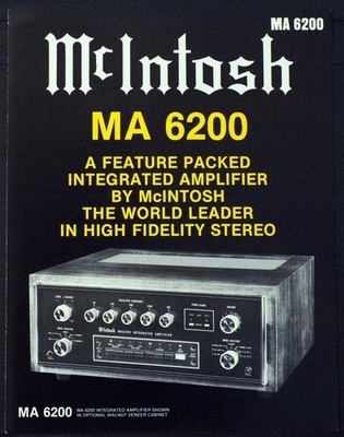 McIntosh MA 6200 Integrated Amplifier - 4 page Brochure
