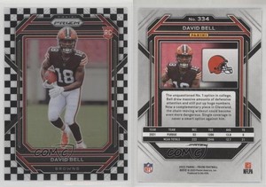 2022 Panini Prizm Rookies Black & White Checker Prizm David Bell #334 Rookie RC