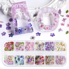 "Decorative Paper Flower Chips 12 Grids DIY Crafts Epoxy Resin