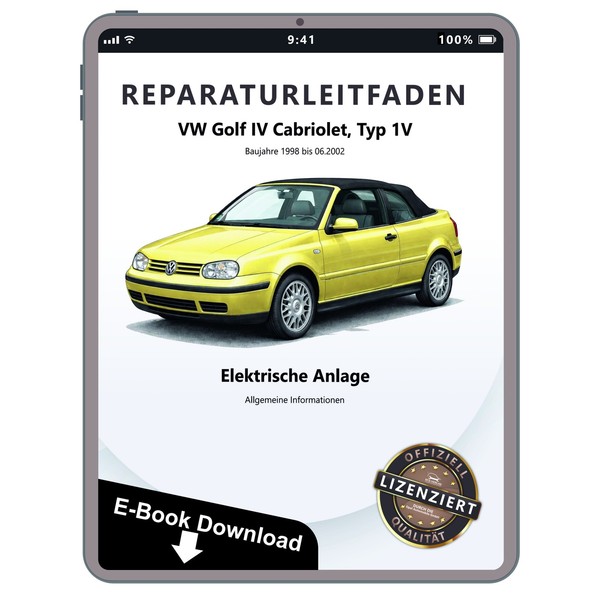 Vw Golf 4 Cabrio 1V 1998-2002 Allgemeine Infos Elektrik Werkstatthandbuch Pdf-image