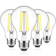 Dimmable A19 Filament Bulb 60W Equivalent, 6W Vintage Edison Light Bulbs 5000...
