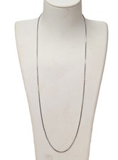 14K White Gold Box Chain, 15-1/2'' Long