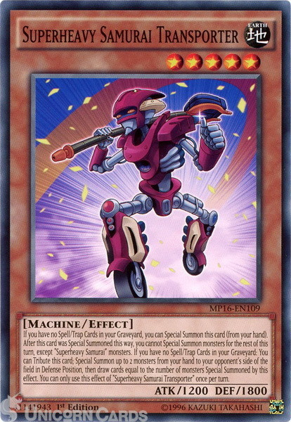 MP16-EN109 Superheavy Samurai Transporter Common 1st Edition Mint YuGiOh Card