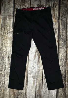 Wrangler ATG Hiking Pants Men's 38x30 Black Zip Cargo Pocket Nylon Stretch
