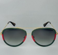 NEW   Gucci GG0062S Aviator Sunglasses Gold Frame Green Lens Unisex