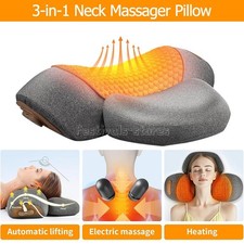 3-in-1 Neck Massager, Neck and Shoulder Relaxer w/ Heat Function Portable Pillow
