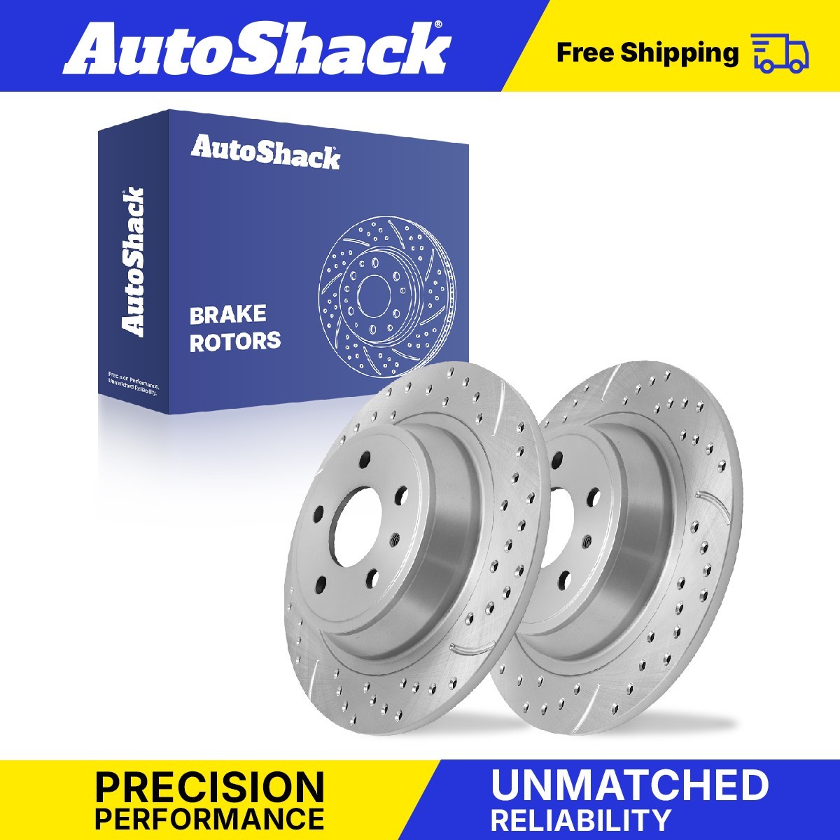 Rear Drilled Slotted Brake Rotors for 2013-2020 Ford Fusion