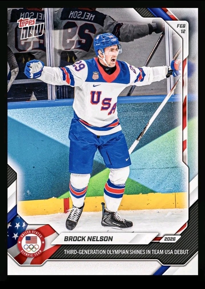 Brock Nelson 2026 Topps NOW #9 3rd Generation Olympic Hockey 🏒 Gold PR-1211 EXT