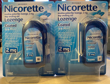 2 Nicorette Ice Mint 2mg Coated Lozenge 20 Pieces ea. Brand New Exp-6/27 Free SH