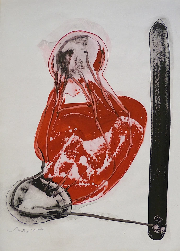 FREIER KÖRPER original-Kunst grosse Zeichnung abstrakt Malerei Aquarell BELAUBRE - Bild 1 von 1