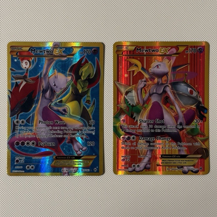 Sequential Mewtwo EX Full Art *SR* 163/162 & 164/162 XY BREAKthrough 2015 NM-