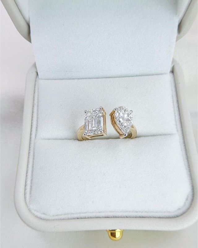 3.56 CTW Lab Grown Diamond Toi et Moi Ring